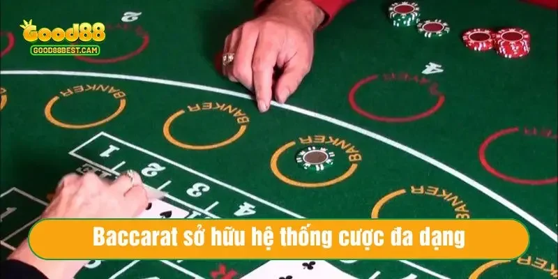 Baccarat sở hữu hệ thống cược đa dạng